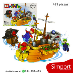 Barco Bowser Mario Bros - 483 Piezas - Nintendo
