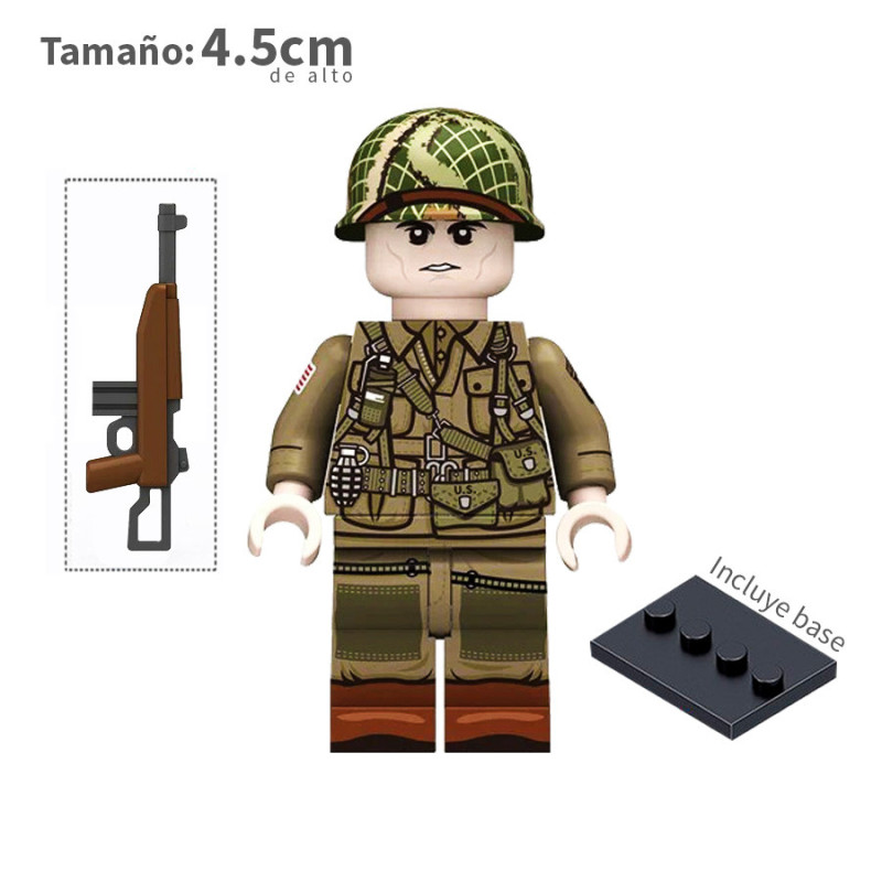 Soldado estadounidense - 101ST - Carabina M1A1 - WWII - Soldados - Minifigura