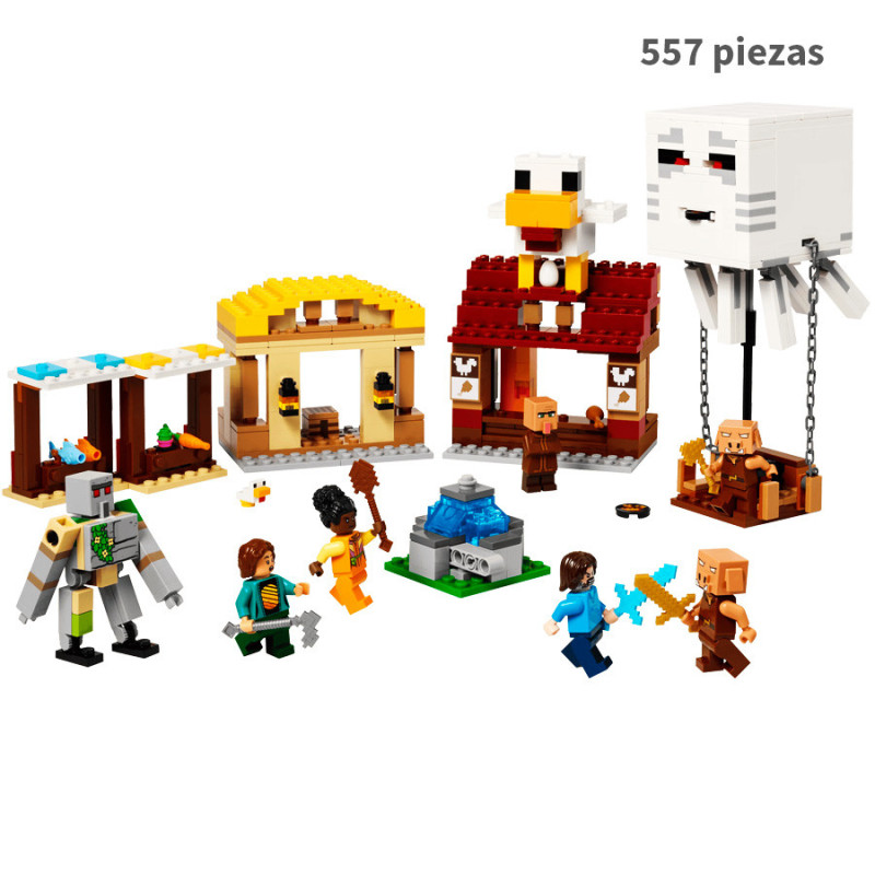 El Ataque a la Aldea del Globo de Ghast 557pcs Minecraft 68032 Bela