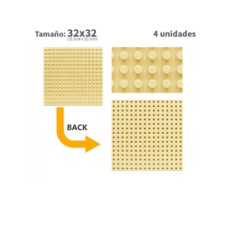 Pack 4 unidades Plancha 32 x 32 bloque alternativo Beige