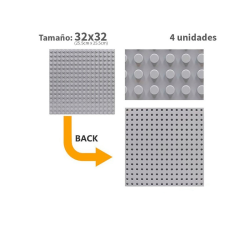 Pack 4 unidades Plancha 32 x 32 bloque alternativo Light Gray