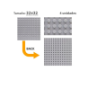 Pack 4 unidades Plancha 32 x 32 bloque alternativo Light Gray