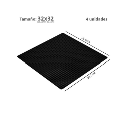 Pack 4 unidades Plancha 32 x 32 bloque Black