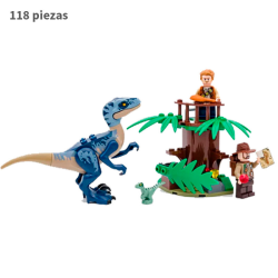 Velociraptor misión de rescate en avioneta - Jurassic World  - 118 piezas