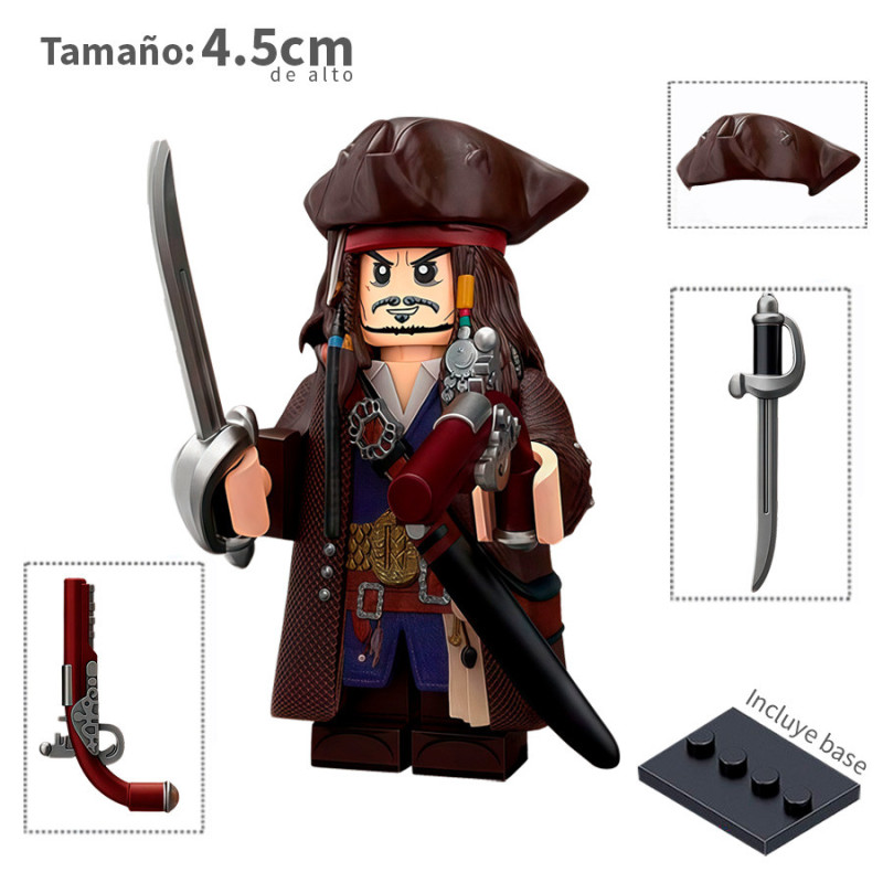 Jack Sparrow v2 - Piratas del Caribe - Minifigura