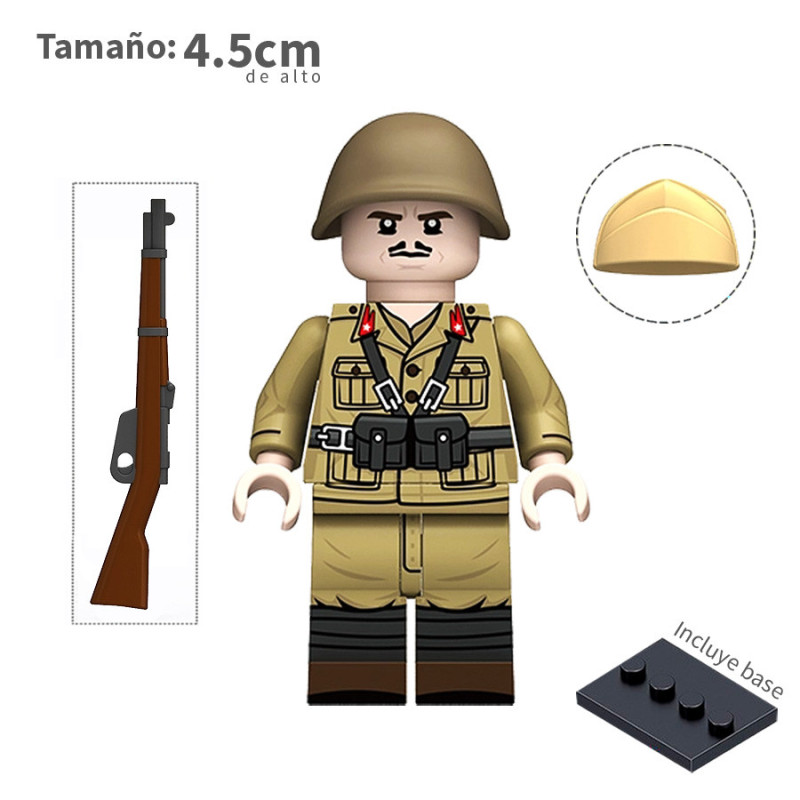 Soldado Italiano con fusil Carcano - WWII - Soldados - Minifigura