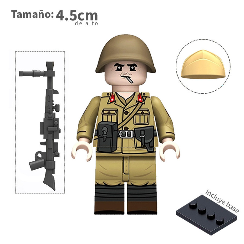Soldado Italiano con ametralladora Breda M30 - WWII - Soldados - Minifigura