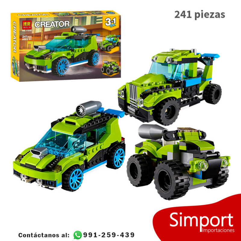 3 en 1 Coche de rally a reaccion - 241 Piezas - Creator